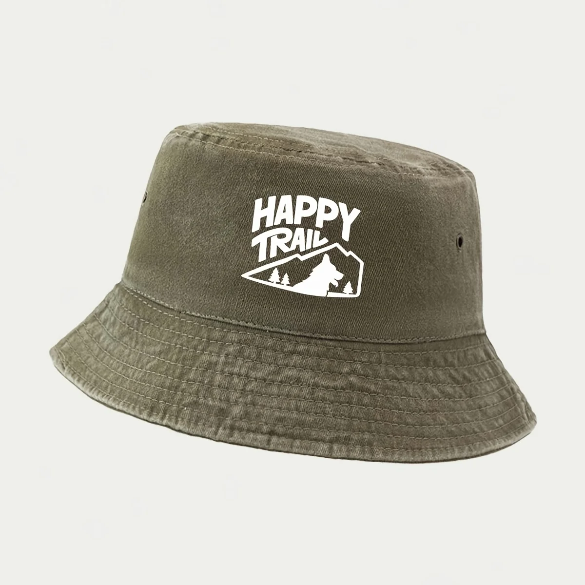 Happy Trail Printed Pattern High-Quality Fisherman Hat Trucker Cap Casual Style Individual Trendy Daily Commute Shopping Stroll