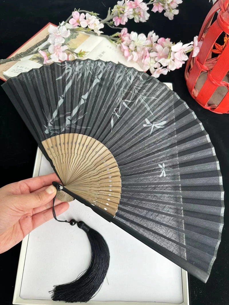 

Folding Men's and Women's Hand Fan Summer Cool Bamboo Fan Outdoor Travel Selfie Decoration Fan Wedding Personalized Gift Fans