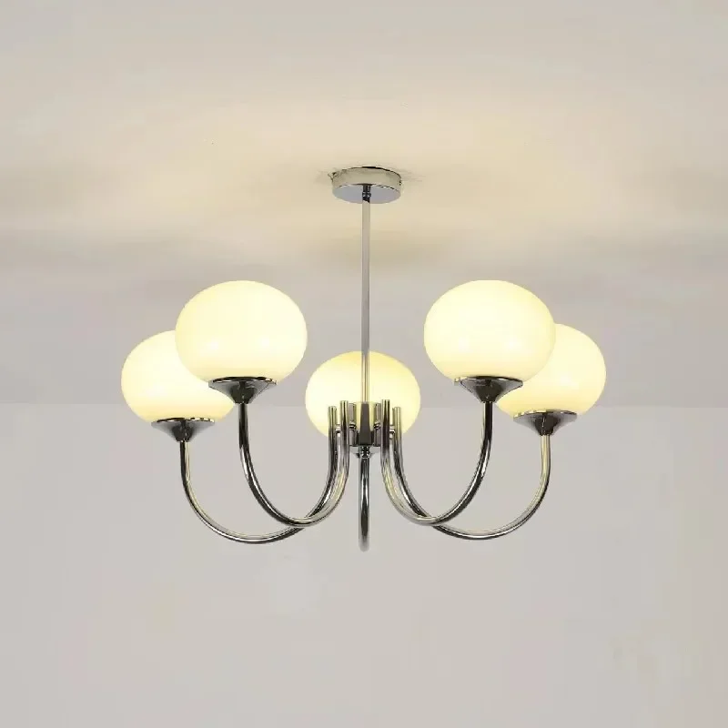 

French Light Luxury Bedroom Cream Style Pink Glass Pendant Lights Medieval Creative Personality Restaurant LED Chandeliers Lamp