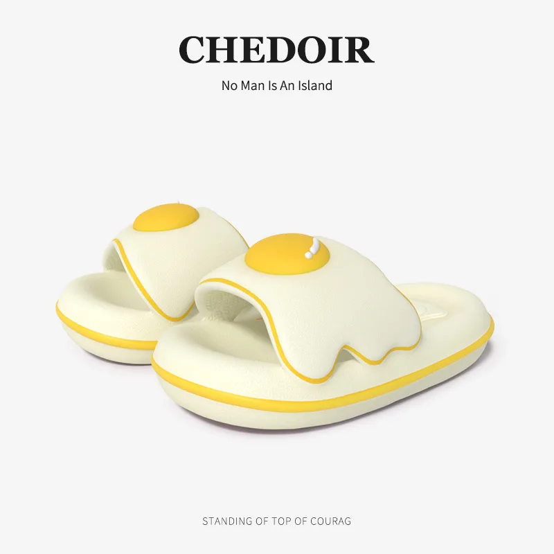 

Thick Bottom Egg Yolk Pie Sandals Wear Non-slip Pillow Slippers for Women and Men House Slides Shower Sandals