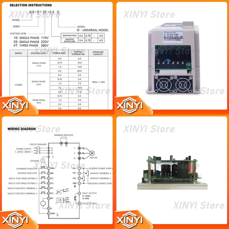 for 1.5KW 2.2KW 4KW Inverter Frequency Converter for Motor 220V 380V Output VFD Variable Speed Drive