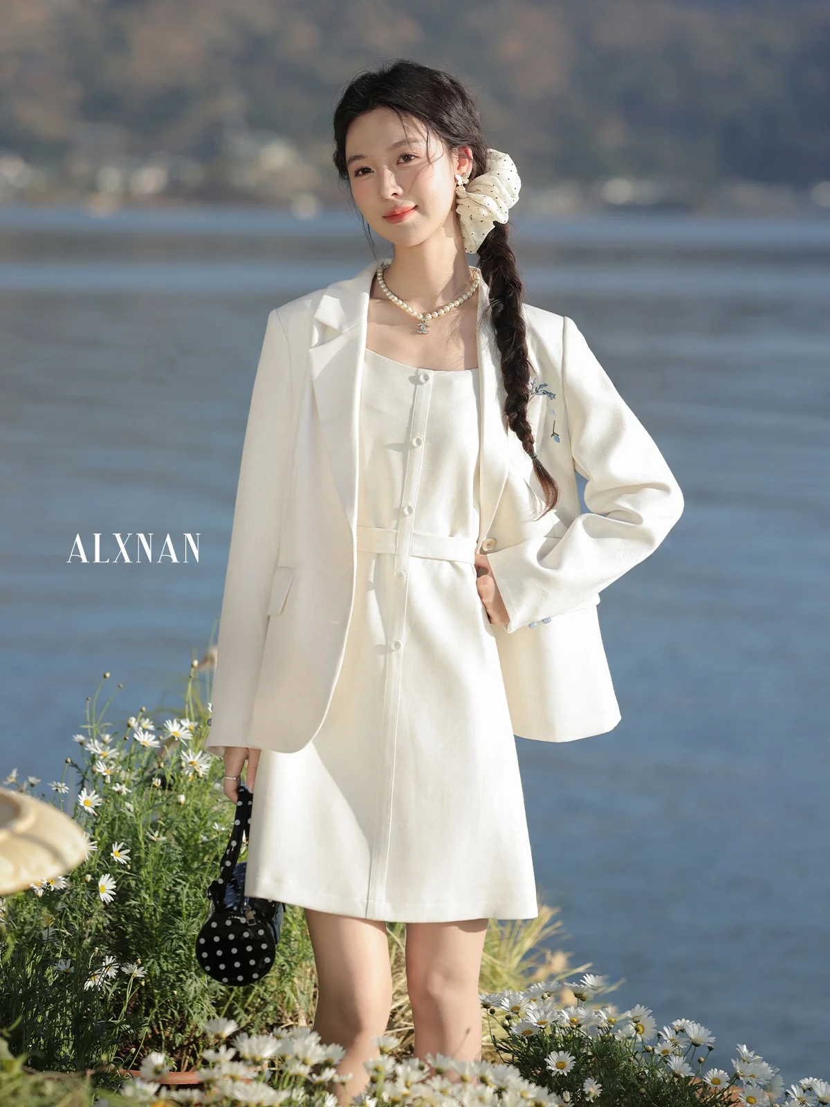 

Ele Spring Suit Dr Set Women's Sle Loose Fit Long Sve Button up Casual Versatile Faionable Outfit by Lu Xiang Nan