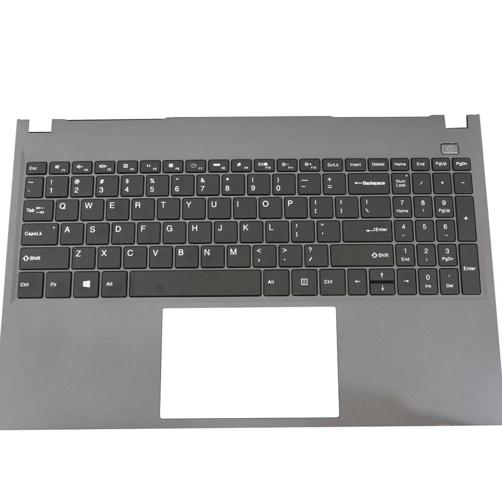 Laptop-Handballenauflage und Tastatur für Rikor Rbook B R-N-15-5400U ME-1554, graues Topcase, Schwarz, US/Russisch, RU-Tastatur