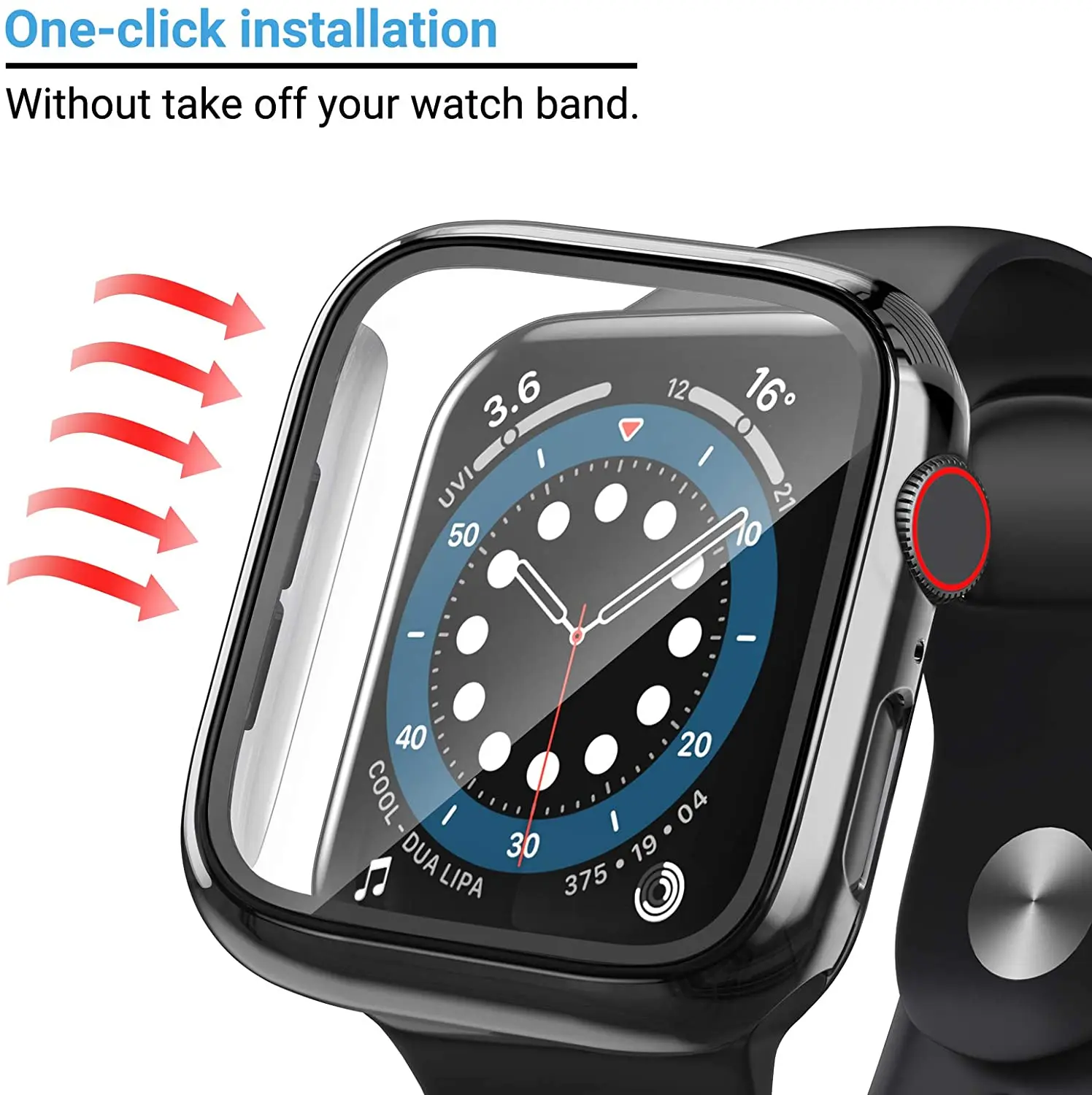 Glass+cover For Apple Watch Case 45mm 41mm 44mm 40mm 42mm 38mm Accessories Plated Screen Protector iWatch series 6 5 3 se 7 8 9