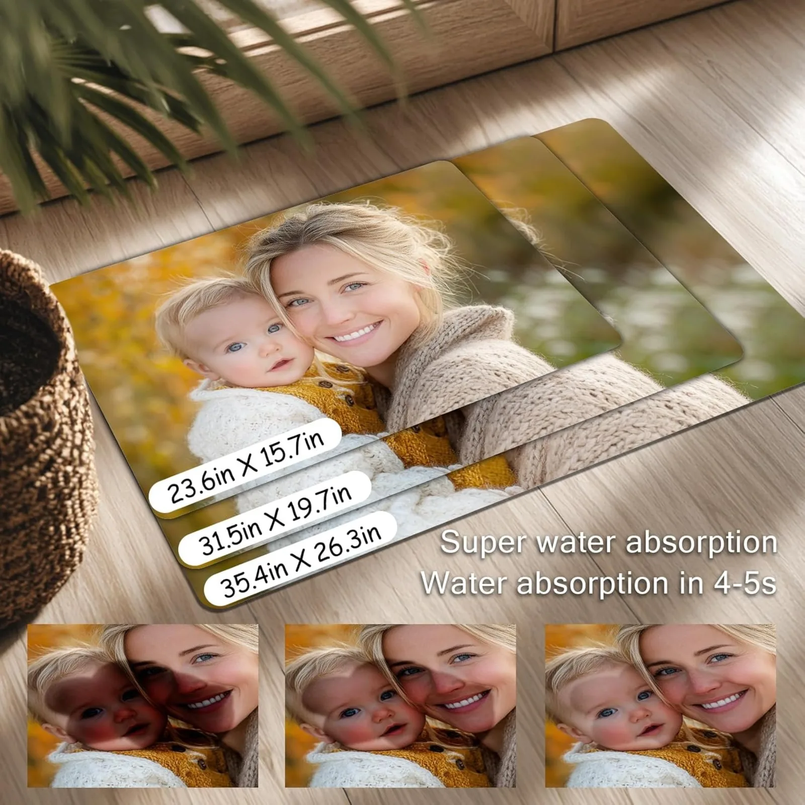 Personalized Pet Doormat for Front Door Custom Cute Dog Rug Pet Photo with Text