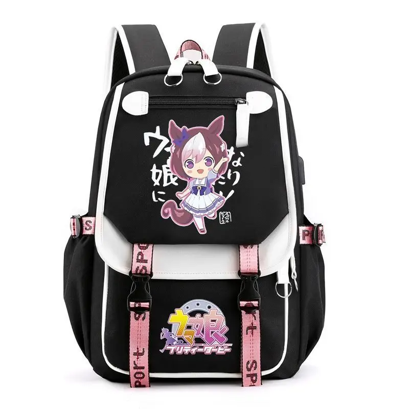 Jockey Girl   Merchandise Small Chestnut Hat Durable Backpack Middle And High Students New Large Capacity School Bag For Anime
