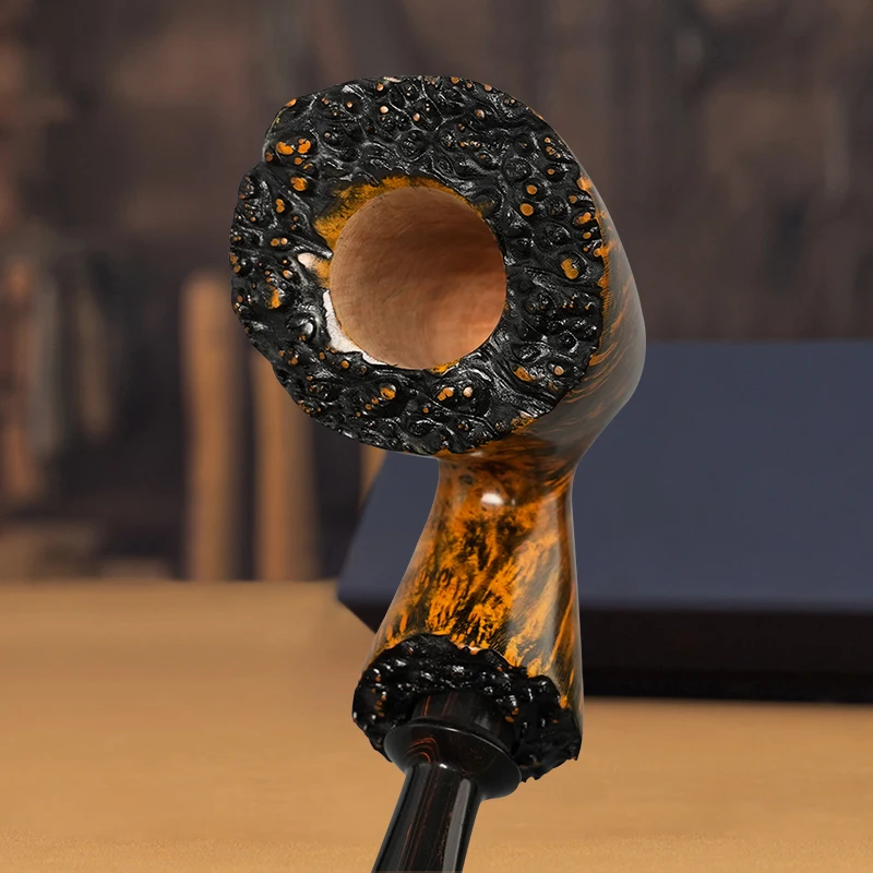 أنبوب تدخين مصنوع يدويًا من خشب البامبو ، سلسلة الخزامى ، كمامة الفم ، الخشب الصلب ، السعال الملون ، قطر 20 * #2