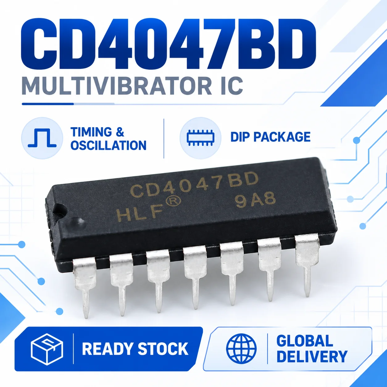 CD4047BD SOP-14 CMOS Low Power Monostable Astable Multivibrator Timer Oscillator IC
