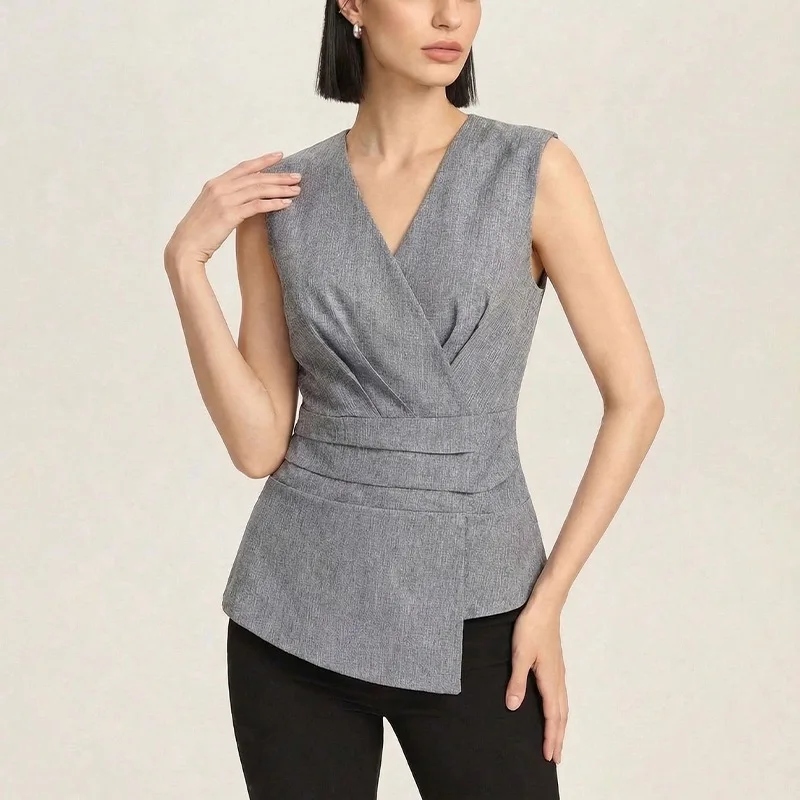 OL Cross V-Neck women's casual dresses Fashion Y2K Tanks Top Vintage Summer Corsets Tees Tshirt Gothic Cheap Clothes Woman