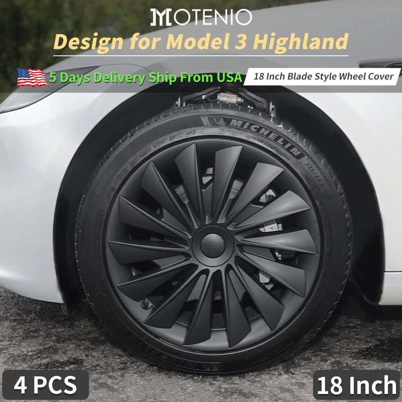 Model 3 Highland (2023-2025)New Blade Replacement Wheel 18 Inch Automobile Hubcap Full Rim Cover Accessories Design for Tesla