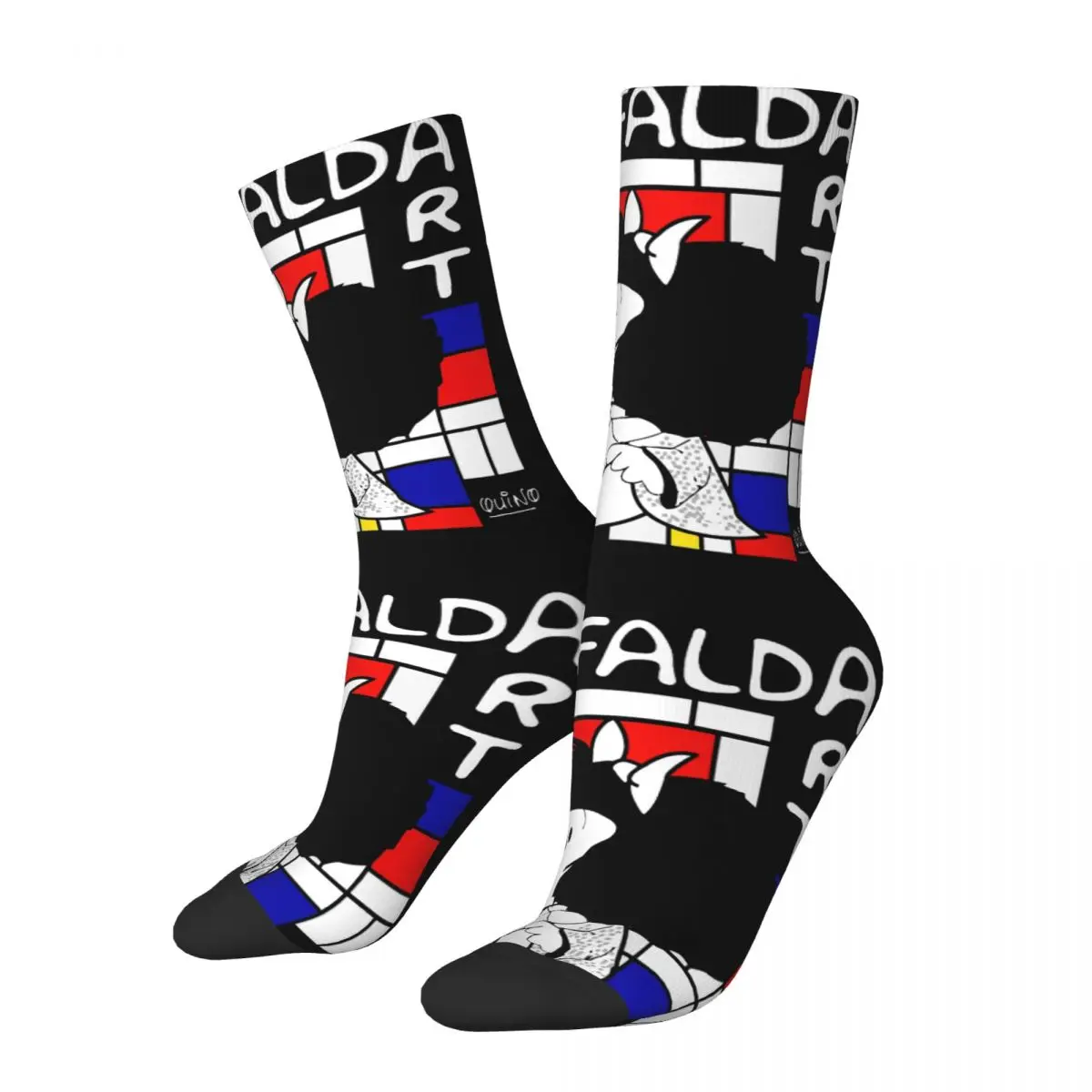 Hip Hop Retro Cute Chequered Girl Crazy Men's compression Socks Unisex M-Mafalda Harajuku Seamless Printed Funny Novelty Happy