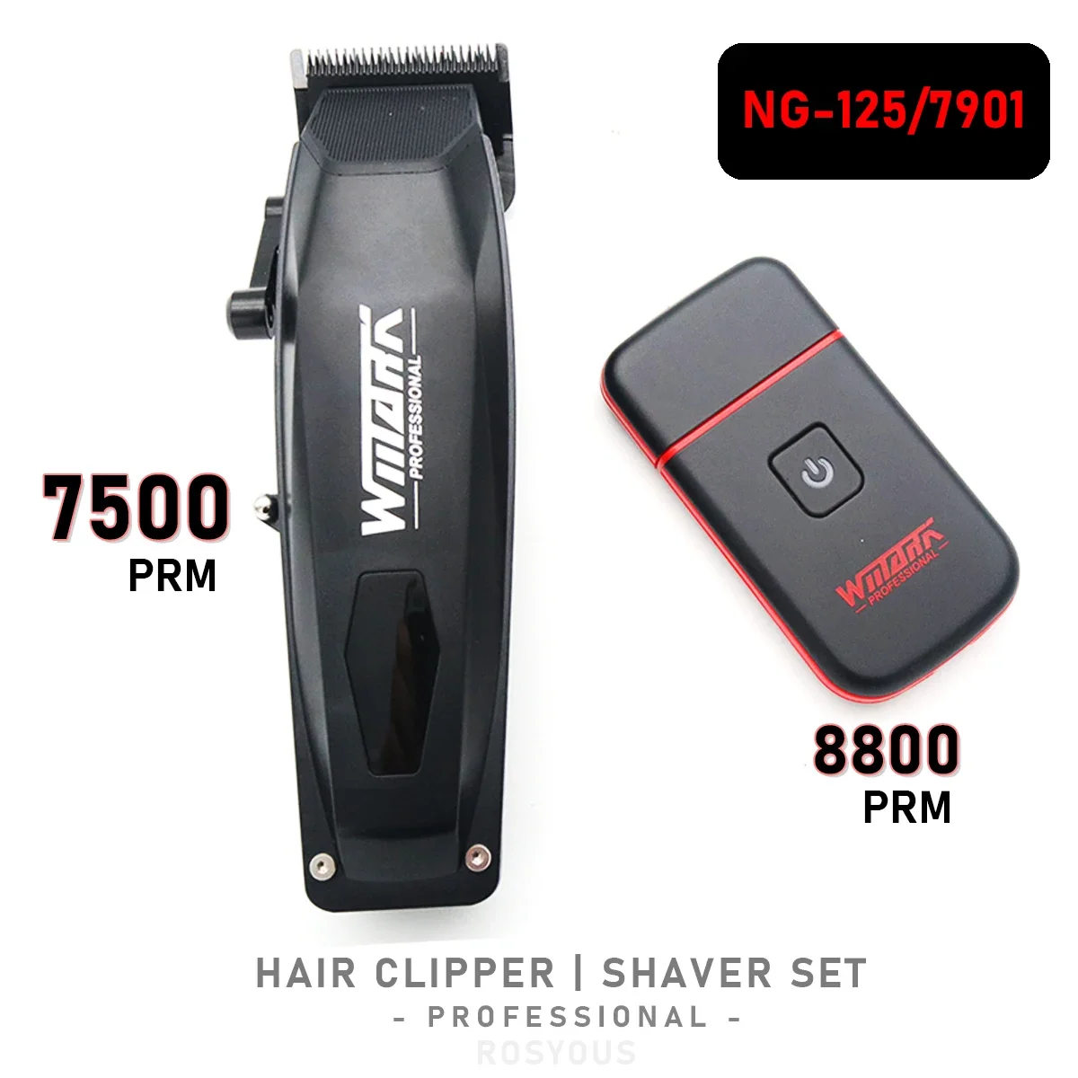 WMARK NG-125 NG-7901 مشابك شعر الرجال المهنية عدة شاشة الكريستال السائل شفرات السيراميك USB ميناء آلة حلاقة أداة تهذيب اللحية