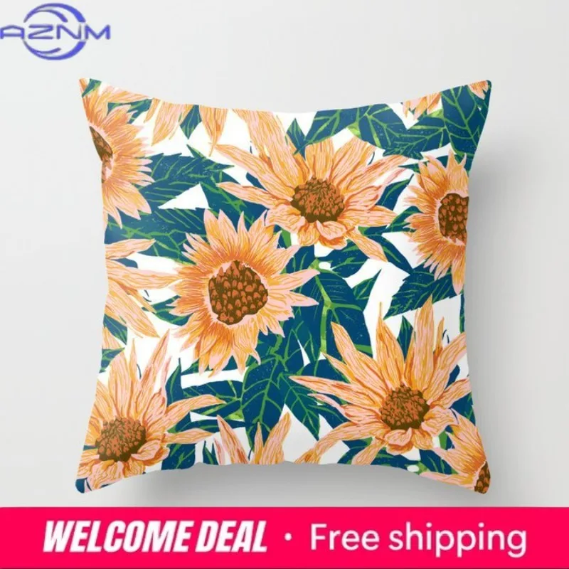 Sunflower Cushion Cover Summer Sofa Pillow  Bedroom Home Decor Car Office