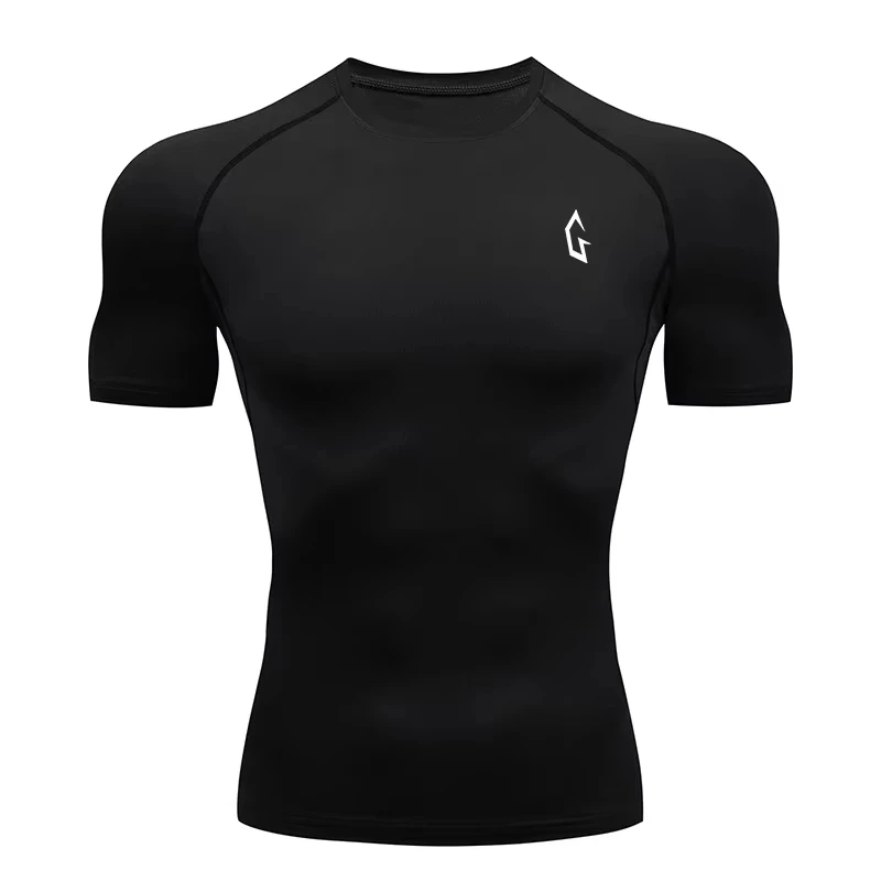 Kompressionsbedrucktes Herren-T-Shirt, schnell trocknender Stoff, langärmliges Oberteil, geeignet für Bodybuilding und Laufen. RL802