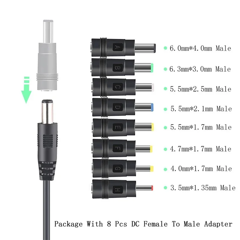 High Power 5V to 12V Step Up Boost Converter Cable 8 Connectors Compatible WiFi Routers Modems Fans Speakers PC Hardware Power U