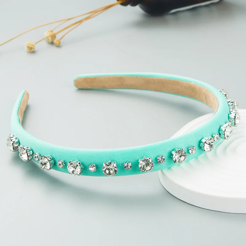 Bohemian Colorful Rhinestone Sponge Padded Handmade Headbands Hairbands For Women Girls Hair Accessories