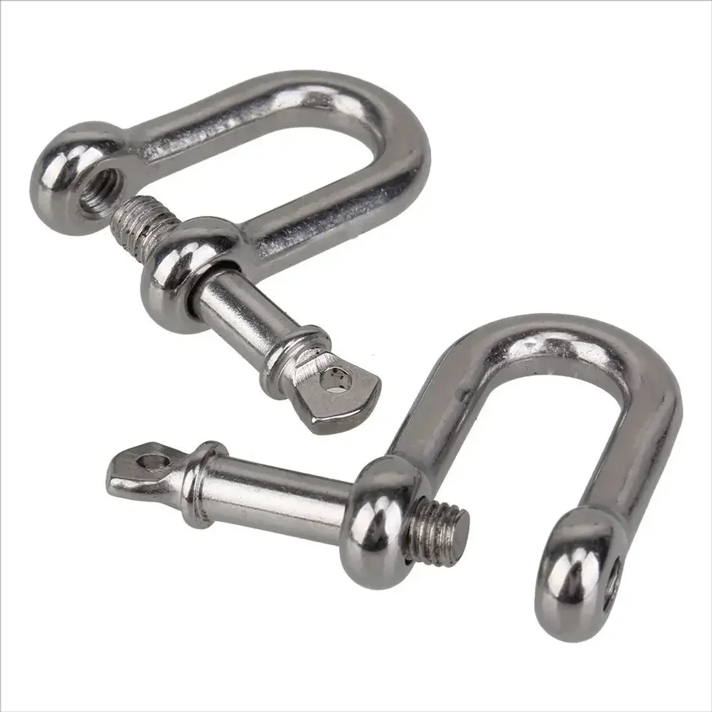 304 Straight D Shackle Short Stainless Steel Breaking D Rigging Shackle Hooks Boat Rigging Hardware M5 M8 M10