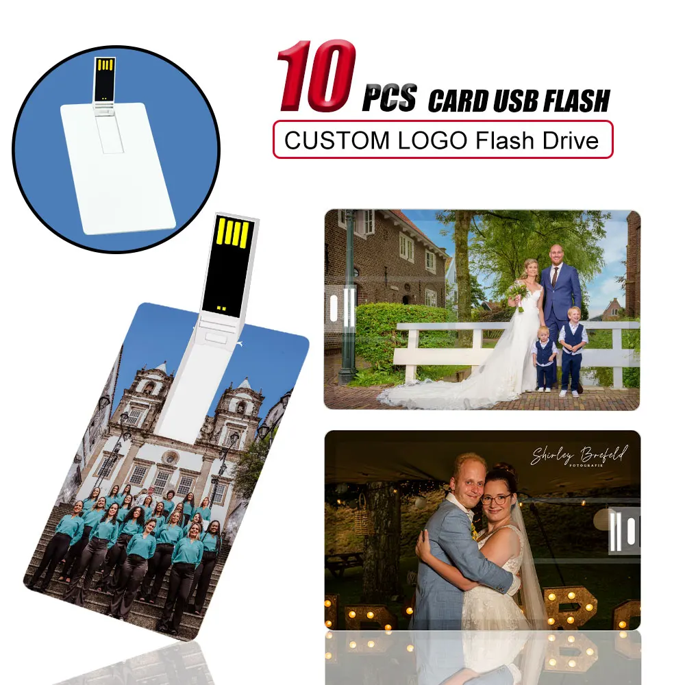 

10 pcs/ lot USB Flash Drive 64GB pen drive 32GB usb stick 16GB 8GB custom logo 4GB Waterproof credit card Creative Business gift