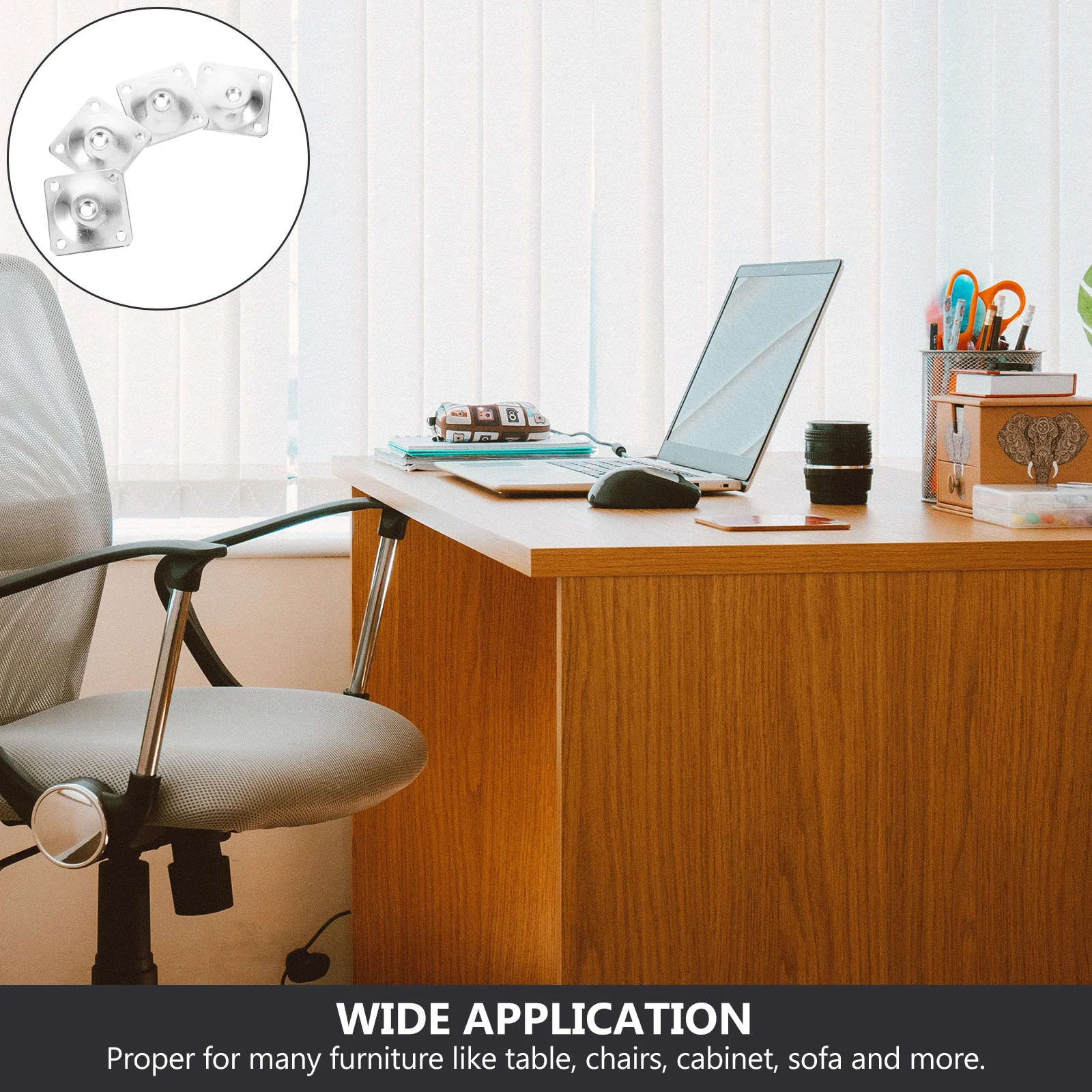 

4Pcs Furniture Leg Mounts Antiwobble Connectors Durable Iron Attachment Plates for Sofas Couches Table Chair Legs