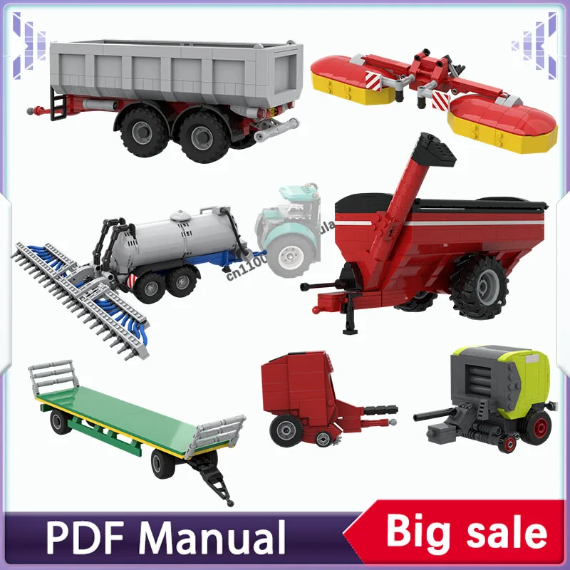 

City Tractor Expansion Pack MOC Building Blocks, Farm Vehicle Upgrade Set for Collection and Display