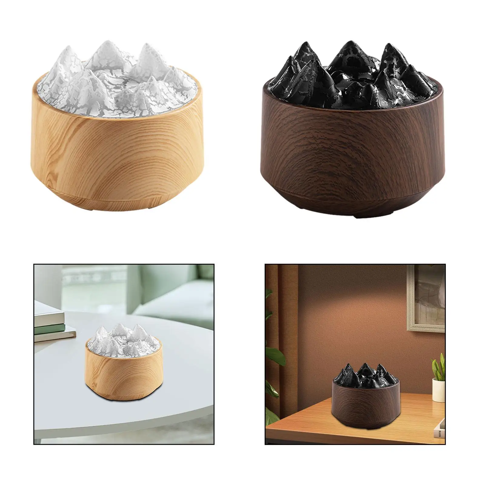 現代美術の火山加湿器,カラフルな光の香りの加湿器,リビングルーム,ベッドルーム,スパ,卓上,ホームユーティリティ,300 ml