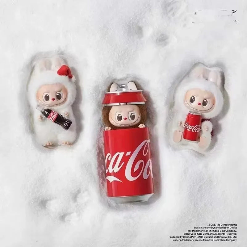 New Genuine The Monsters V3 Coca Cola Series Vinyl Face Doll Labubu Action Figure Keychain Pendant Cute Decor Surprise Gift