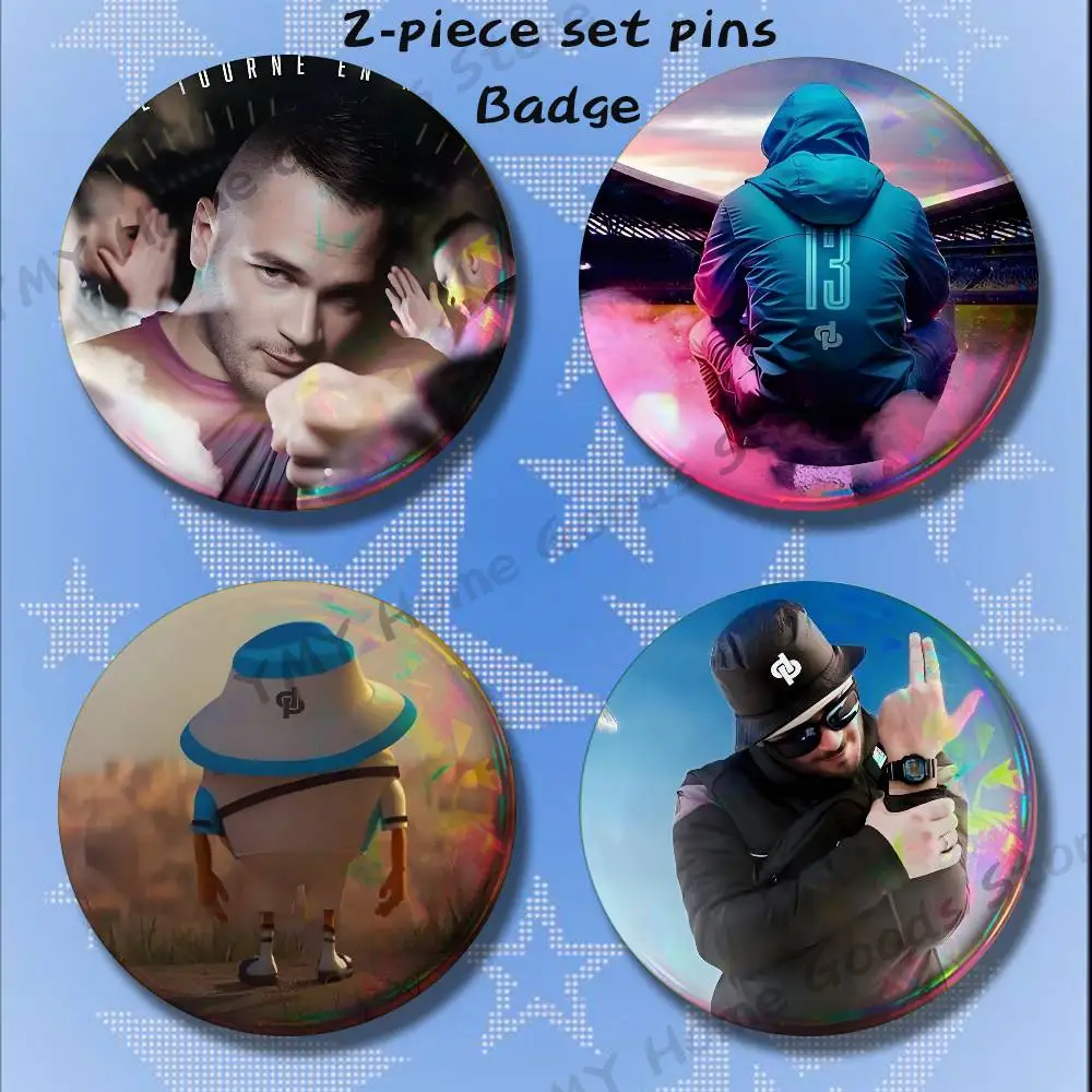 The King of indie French rap Rappeur Jul Brooches for Backpack Accessories 25 32 44 58 75mm Round 2-piece set Free Mix