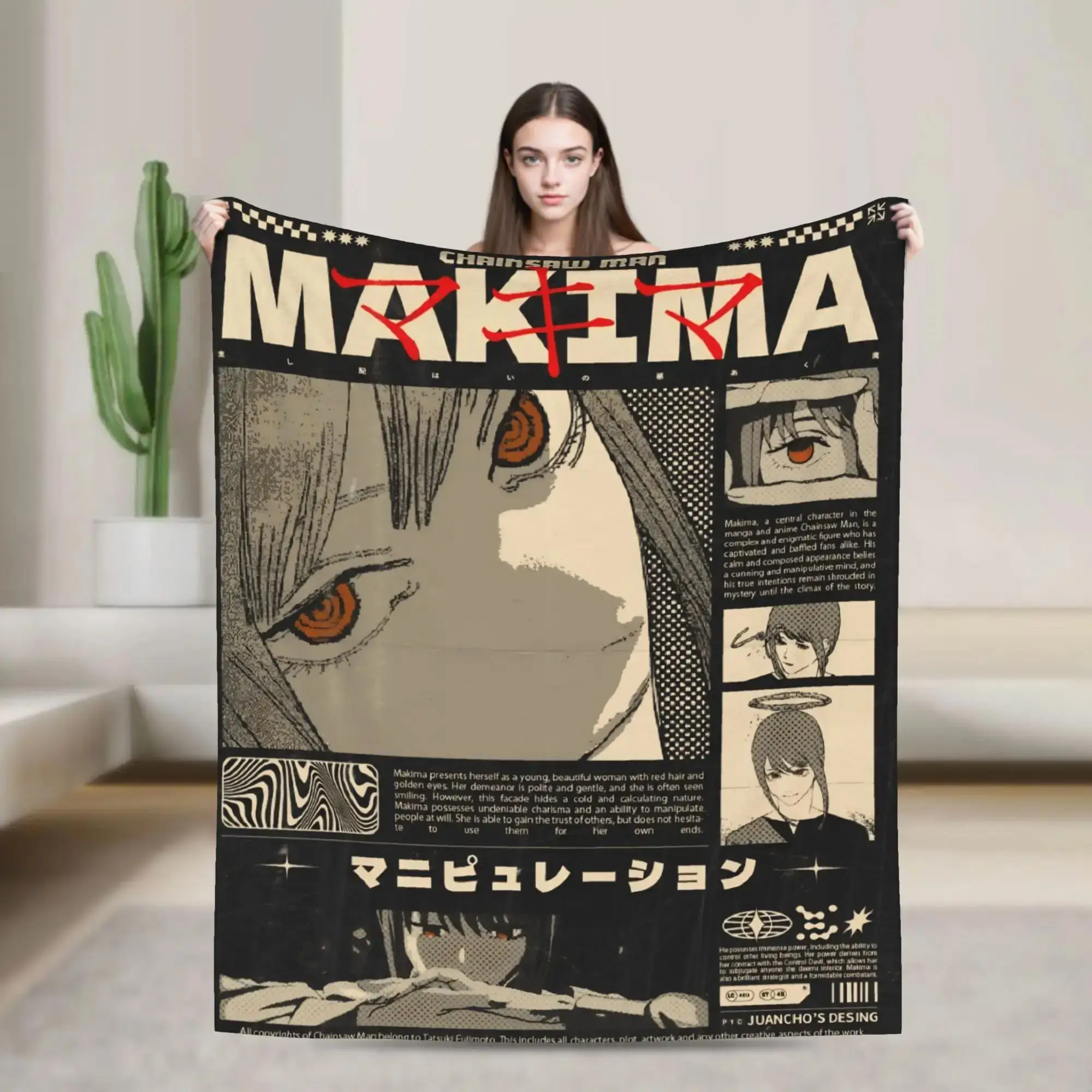 

Фланелевое одеяло «Человек-бензопила» с Макимой, мягкое и теплое, зимнее, для детей, для кровати, дивана, домашнего декора