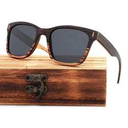 High Quality Square Walnut Full Wood Polarized Sunglasses for Men Women UV400 Handmade