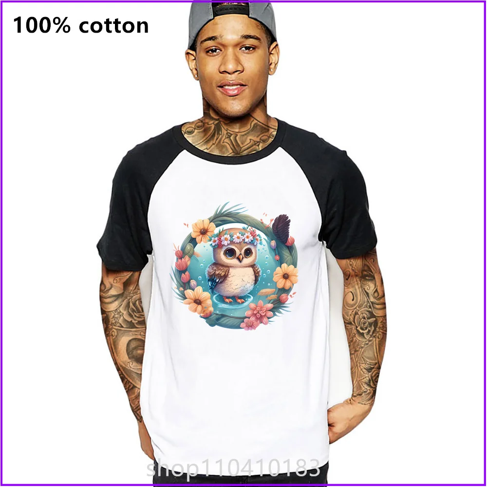 Cute Chibi Owl And Floral Sja1118 T Shirts For Men'S Women Tshirt T-Shirt  Clothing Cotton Long Sleeve Compression Tee Logo Blan