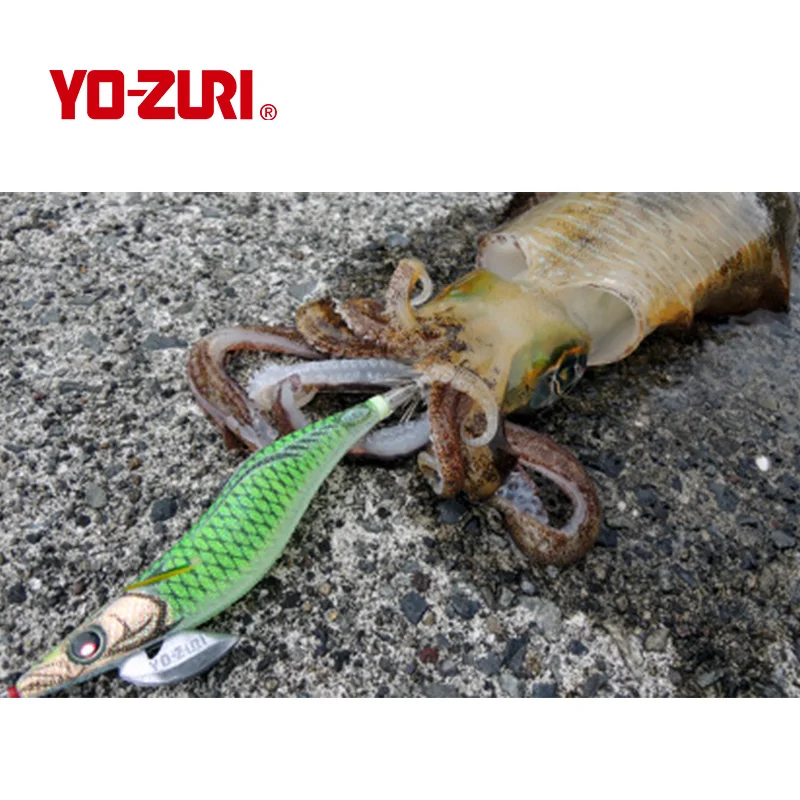 YO-ZURI اليابان ليلة توهج الروبيان الخشبي EGI الرقص ذيل كبير الحبار الطعم إغراء Luya مضيئة قارب البحر الصيد #4