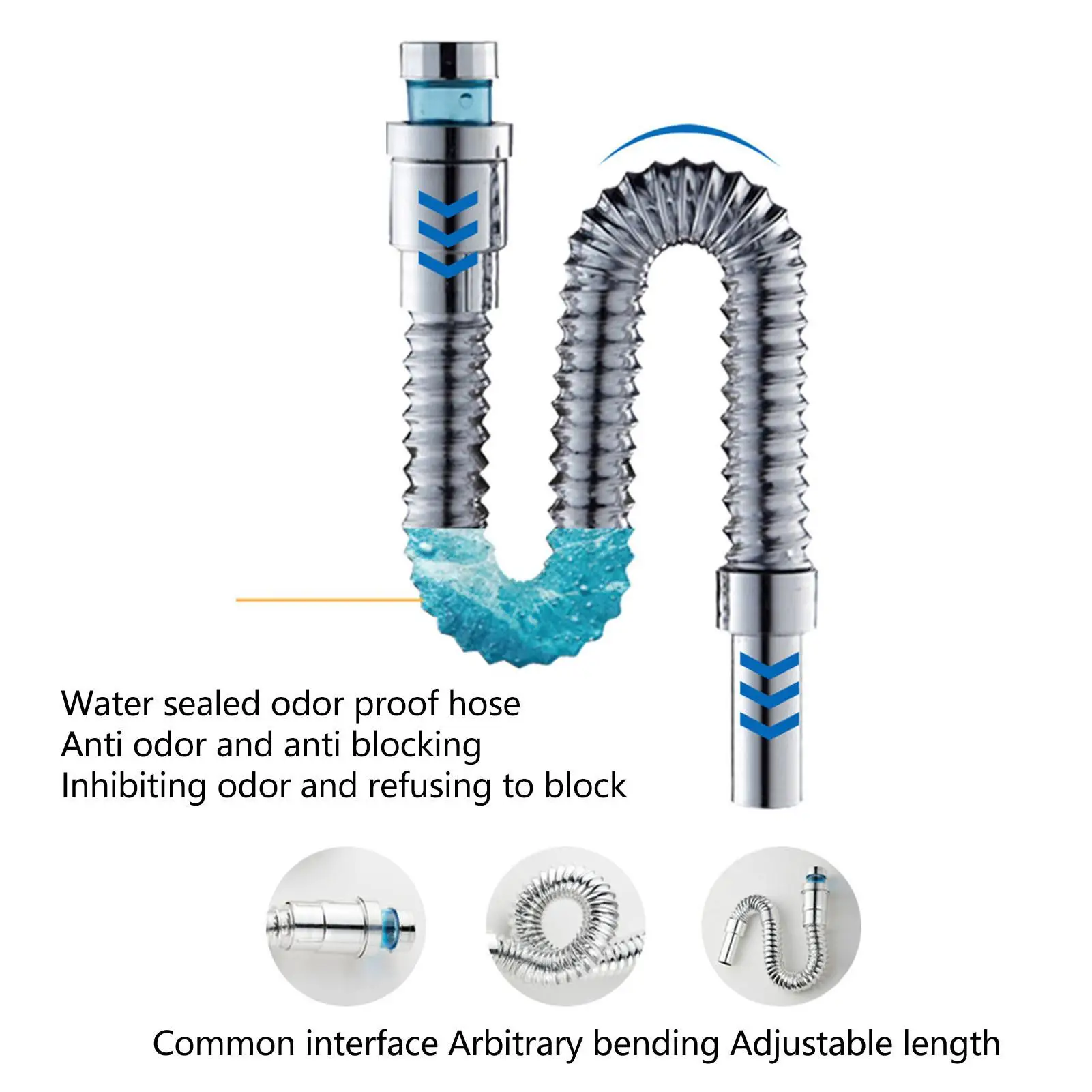 세면대용 부식 방지 싱크 배수관 하수구 연장기 내구성 있는 배수 솔루션