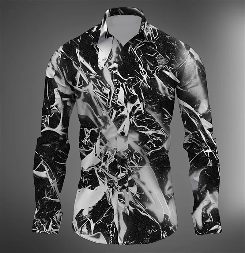 2024 Fashion New T-shirt Shirt Lapel Button Suit Long Sleeve Top Popular Outdoor Retro Soft Comfortable Men's Plus Size
