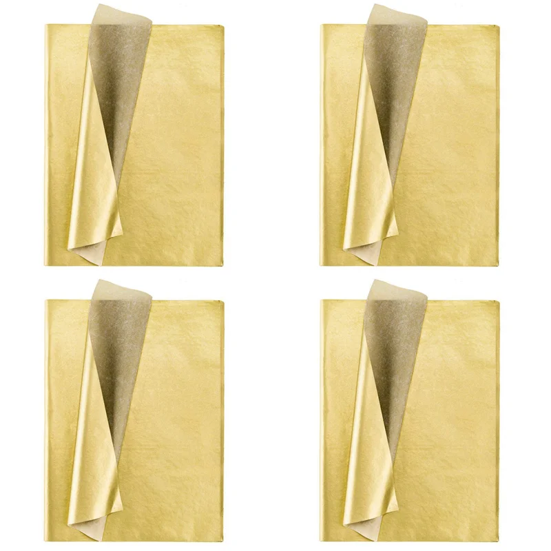Goldes Seidenpapier, 400 Blatt metallisches Geschenkpapier für Geburtstagsfeier, Jahrestag, Valentinstag, Dekoration