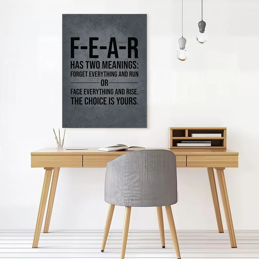 FEAR Has Two Meanings Poster Canvas Wall Art Custom Photo Print Modern Painting for Fans Specialty and Themed Home Decor Bedroom