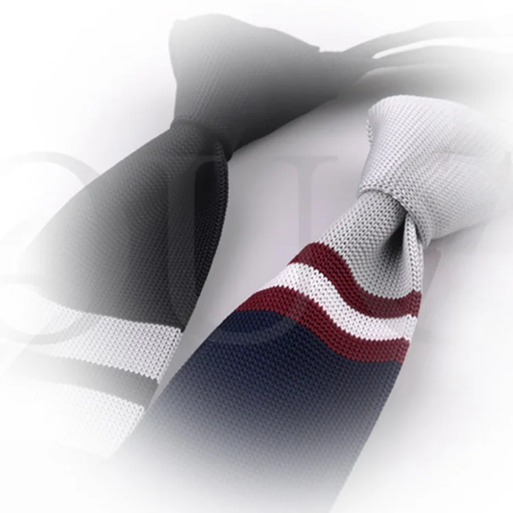 Men\'s Knitted Knit Leisure Striped Tie Classic Plain Corner Neck Ties For Men Skinny 5cm Normal Necktie Woven Designer Cravat