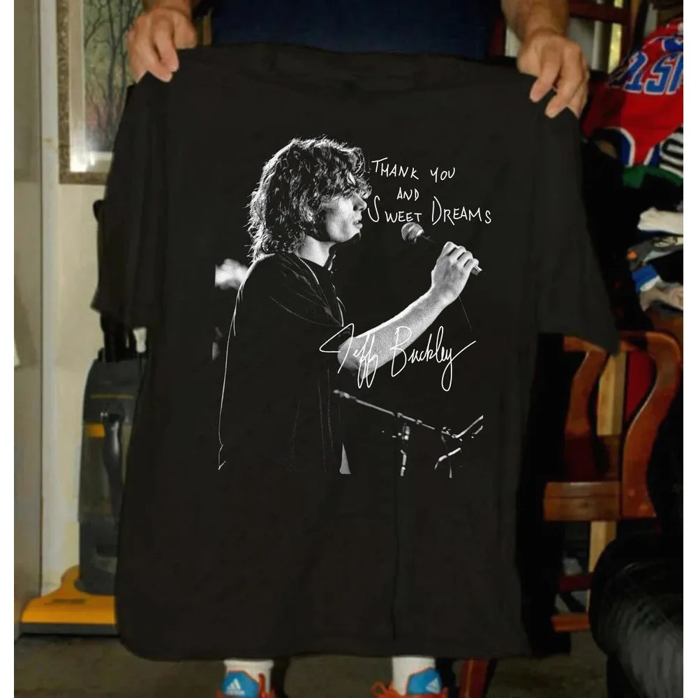 

Y2k Tops Jeff Buckley Mystery Tour 1995 Music Tour T-Shirt Couple Top Casual Comfort Preferred High Quality Print Cotton Unisex