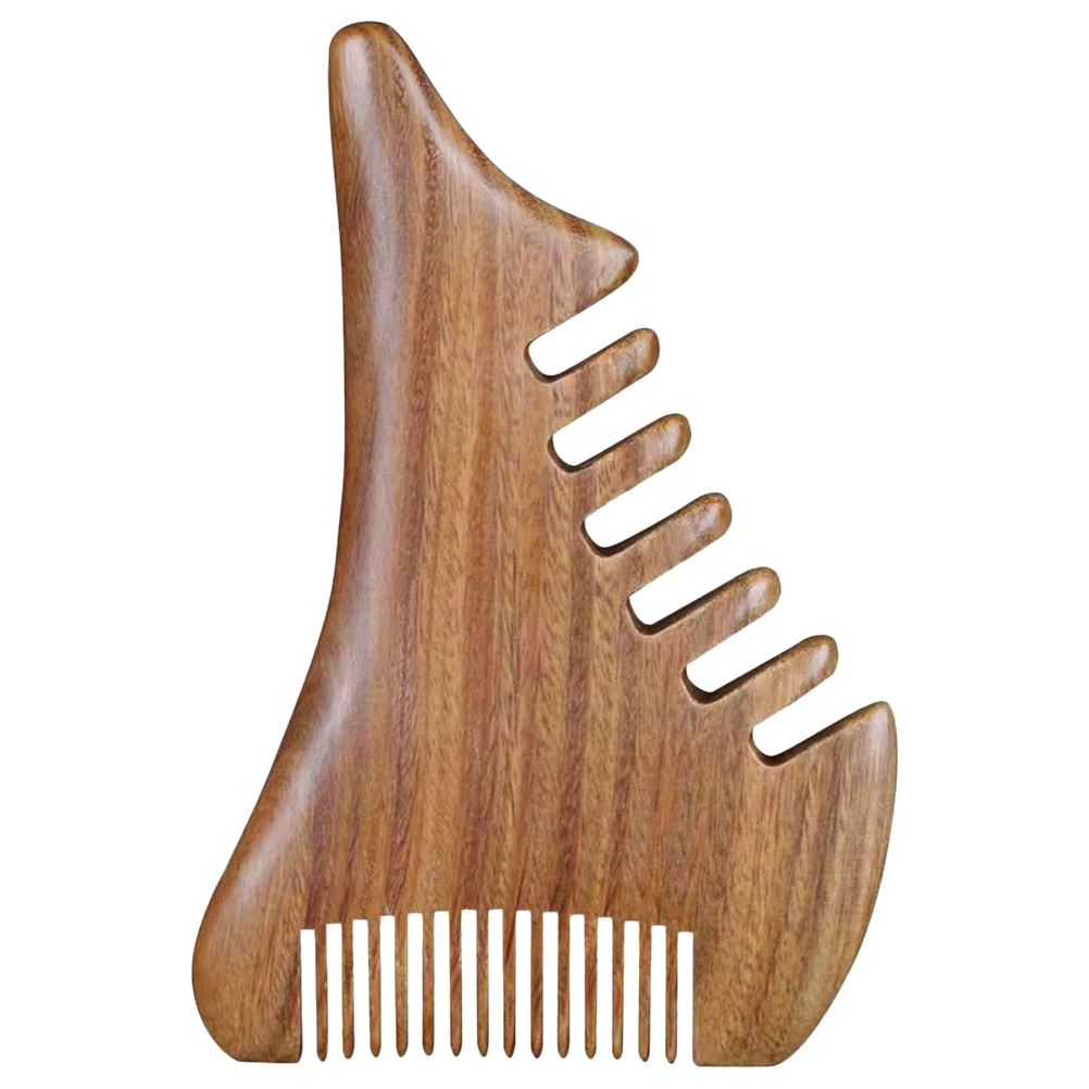 

WOONEKY Massage Wide Wooden Comb Facial Tool Sandalwood Handle No Static Multifunction