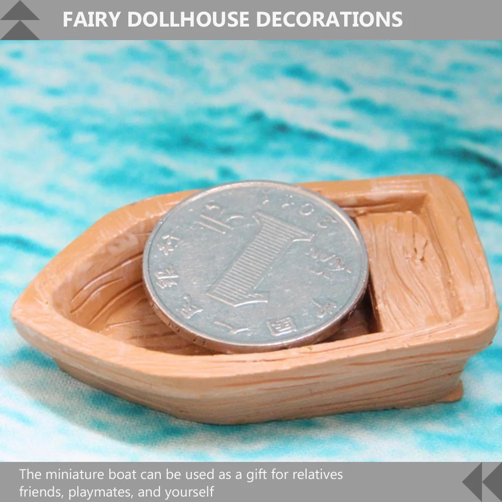 

5 Pcs Statue Mini Boat Ornaments Decoration Decorations Resin Toy Micro Landscape