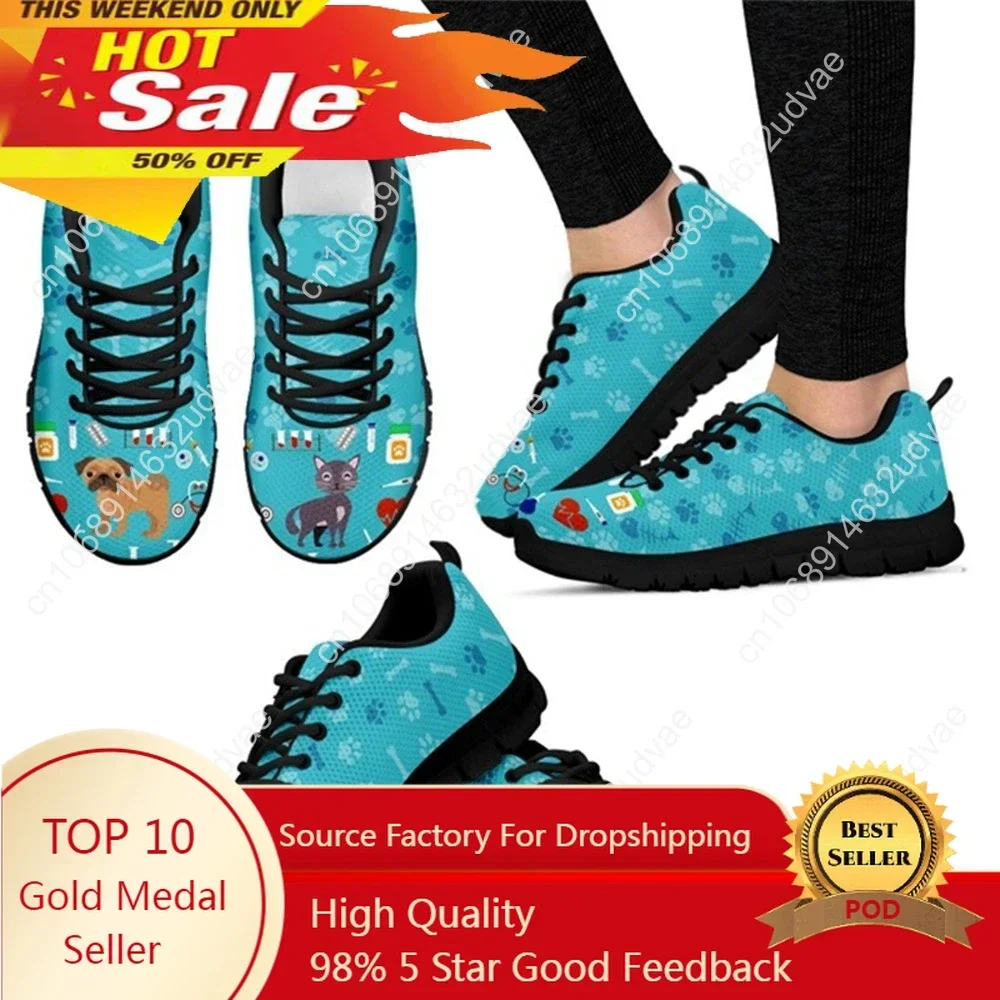 

Veterinary Diagram Air Mesh Sneakers Shoes for Women Spring Summer Female Flats Shoes Feminino Zapatillas Custom Footwear
