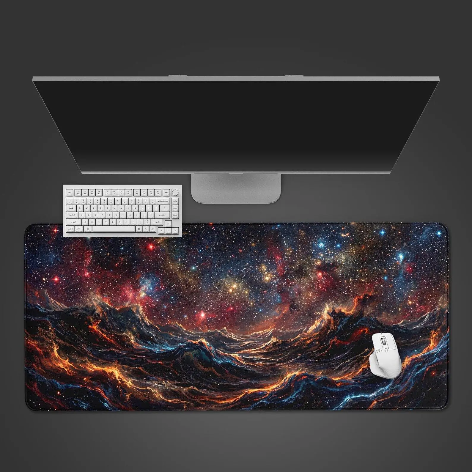 Cosmic Tides Mouse Pad Gaming Desk Mat,XxL Mousepad Gamer, Space Nebula Aesthetic,Non-Slip Desk Pad,mouse Mats Gift for Gamers