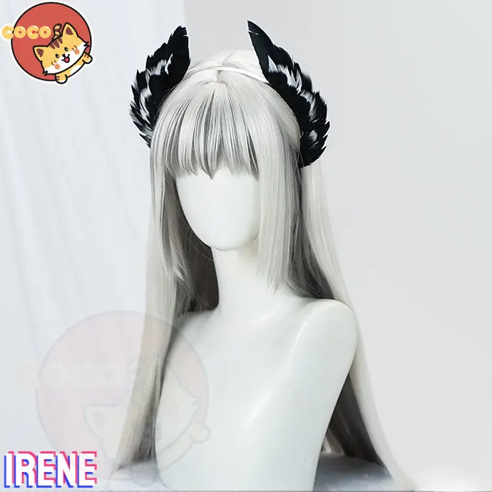 CoCos Game  Arknights Irene Cosplay Wig Game Cos Arknights Cosplay Iberia Irene Cosplay Silver Long Hair