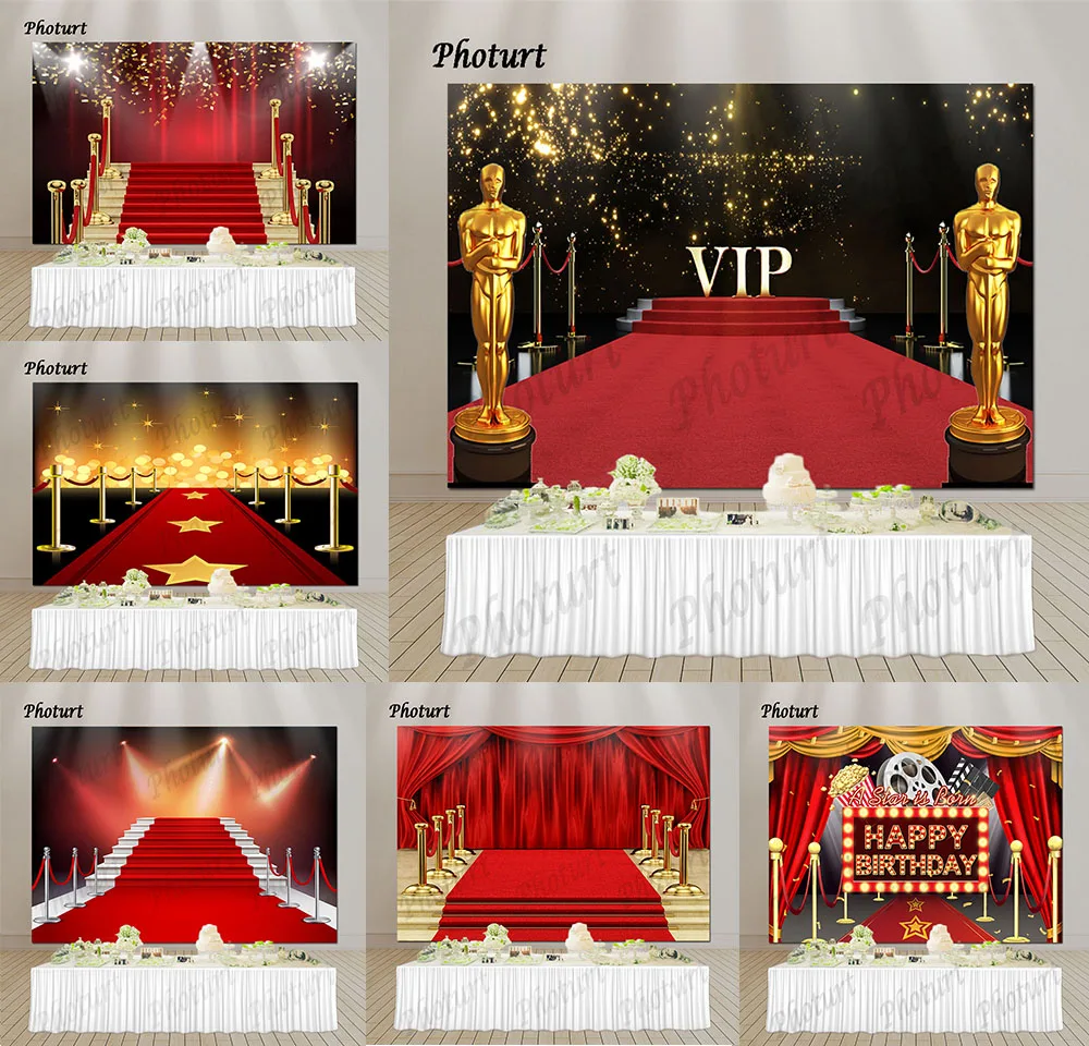 Red Golden Graduation Backdrop Ceremony Decoration Photography Background Red Carpet Banner Decoration Photoshoot Props