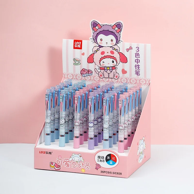 

36pcs/lot Sanrio Kuromi Melody Cinnamoroll 3 Colors Gel Pen Cute Pochacco 0.5mm Neutral Pens Promotional Gift School Supplies