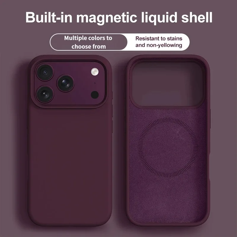 Original Liquid Silicone Magnetic Phone Case For iPhone 18Pro 17Pro 18 17 16 15 14 13 Pro Max For Magsafe Shockproof Soft Cover