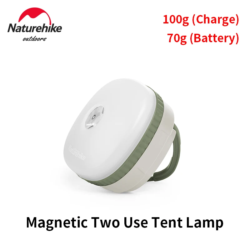 Naturehike Mini Magnetic Tent Lamp Ultralight 70g Portable Camping Lamp 4 Gear USB Charging 1200mah Adjustable Hook LED Lamp