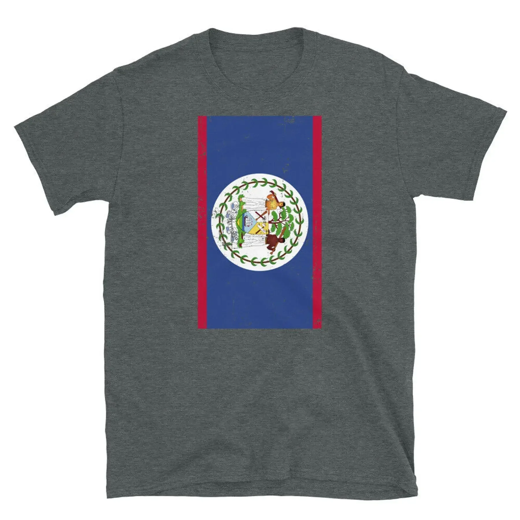 Belize Central America Belmopan Distressed Flag Short Sleeve Unisex T Shirt