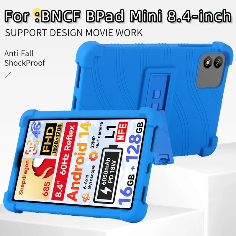 

Защитный чехол-подставка для планшета BNCF BPad Mini 8,4 дюйма с 4 амортизирующими воздушными подушками и безопасным дизайном для детей.