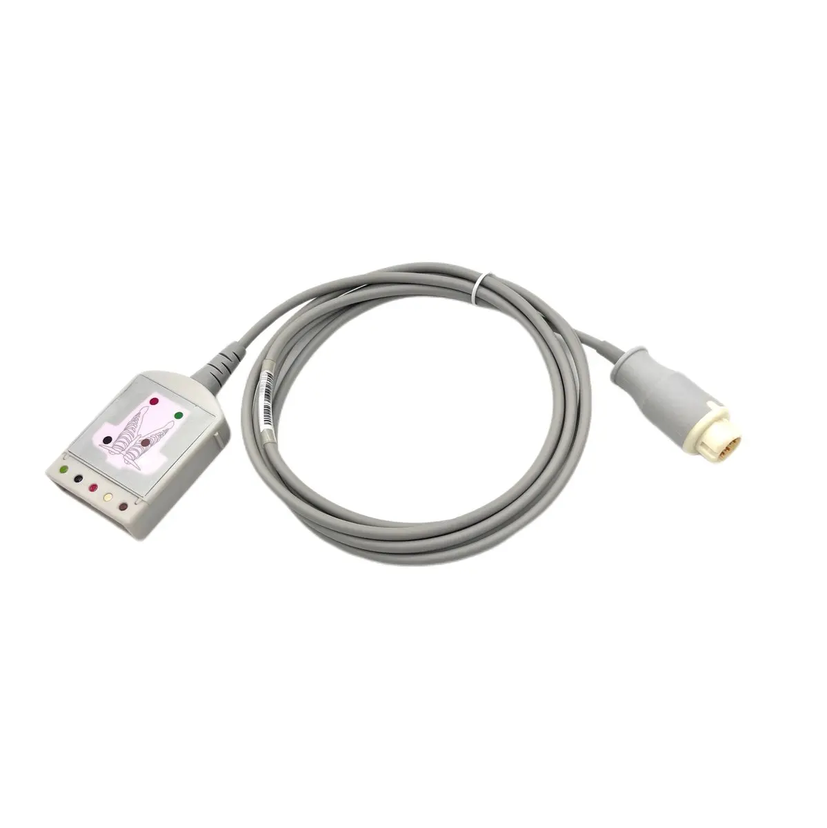 5-Lead 12-Pin 2.8m AHA IEC ECG Cable - Adult TPU - for Hospital Ward & ICU Monitoring - Model ZE0055 ZE0063