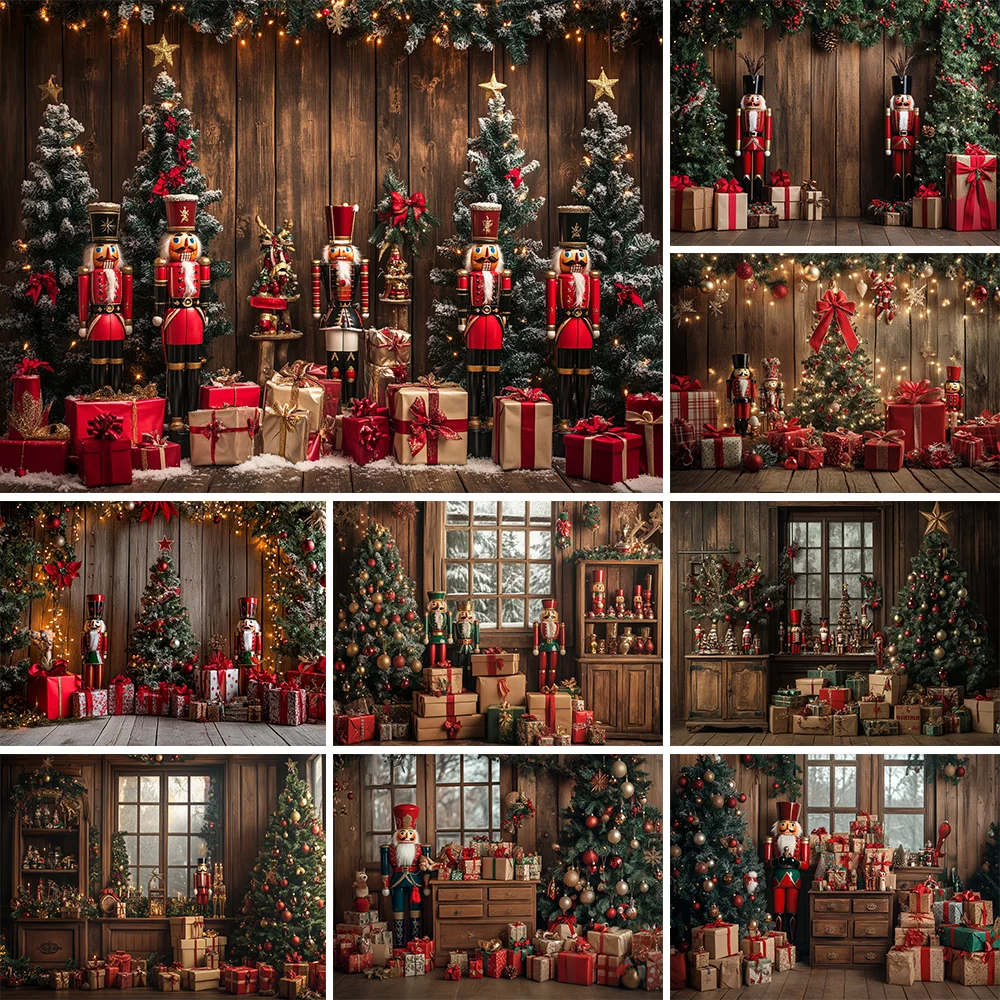 

Christmas Nutcracker With Kitchen Cupboard Backdrops Kids Adult Photography Family Photocall Decors Toy Bear Xmas Backgrounds